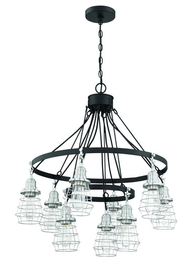 Thatcher 9 Light Chandelier in Flat Black/Brushed Polished Nickel (20|50629-FBBNK)