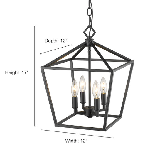 4-Light Pendant light Satin Nickel (670|3234-SN)
