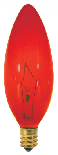 25 Watt BA9 1/2 Incandescent; Transparent Red; 1500 Average rated hours; Candelabra base; 120 Volt (27|S3219)