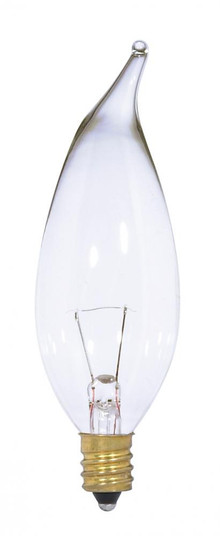 25 Watt CA10 Incandescent; Clear; 1500 Average rated hours; 250 Lumens; Candelabra base; 12 Volt (27|S3868)