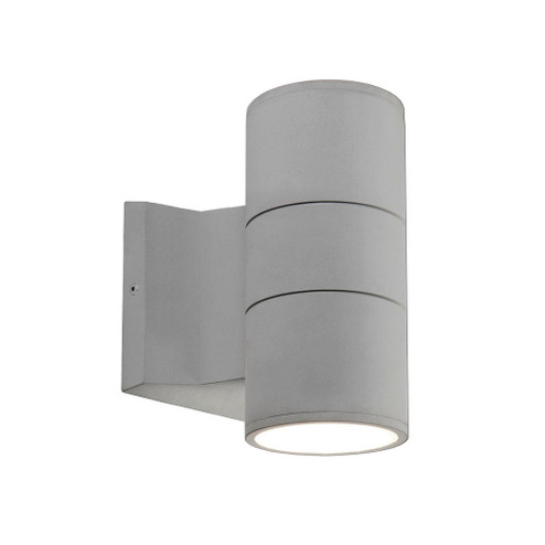 Lund 7-in Gray Dimmable LED Outdoor Cylinder Wall Sconce (461|EW3207-GY)