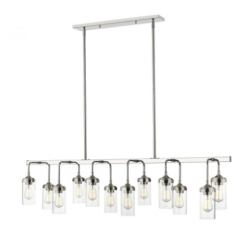 12 Light Linear Chandelier (276|617-12L-PN)