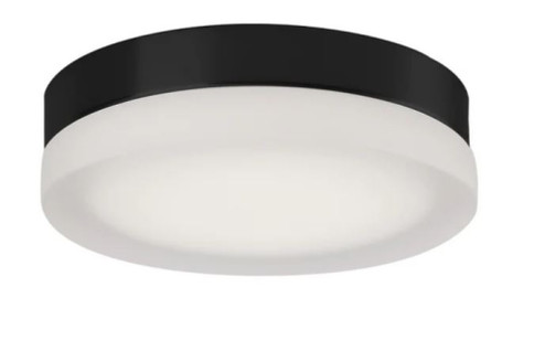 Bedford 11-in Black/Frosted LED Flush Mount (461|FM3511-BK)