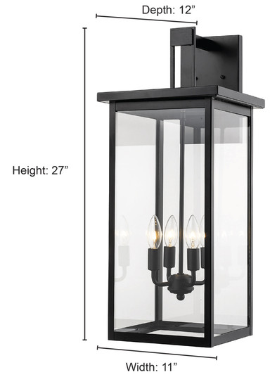 Barkeley 4-Light Outdoor Wall Sconce Powder Coated Bronze (670|2603-PBZ)