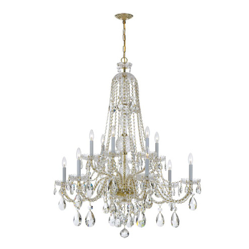 Traditional Crystal 42'' Hand Cut Crystal Polished Brass Chandelier (205|1114-PB-CL-MWP)