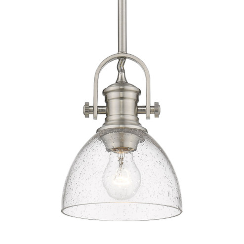 Yep by Golden Lighting Hines 1-light 7in Pendant in Pewter and Seeded Glass (36|3118-M1L PW-SD)
