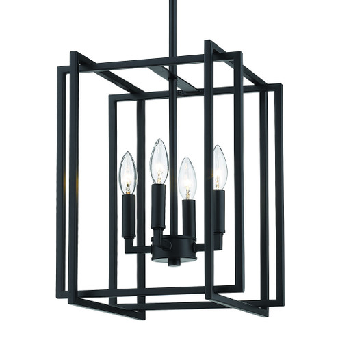 Golden Lighting Tribeca 4-light Pendant in Matte Black (36|6070-4 BLK-BLK)