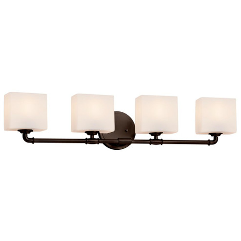 Bronx 4-Light Bath Bar (254|FSN-8464-55-OPAL-DBRZ)