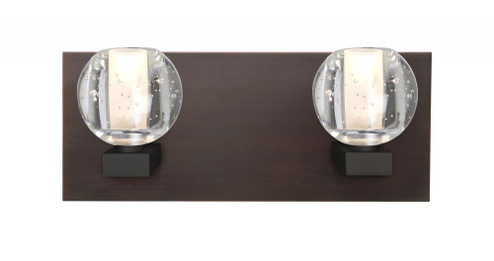 Besa, Boca Vanity, Clear Bubble, Bronze Finish, 2x40W Halogen (127|2WF-BOCABB-BR)