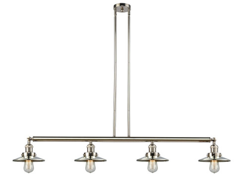 Railroad - 4 Light - 53 inch - Polished Nickel - Stem Hung - Adjustable Island Light (3442|214-PN-M1)