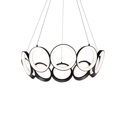 Oros 29-in Black Dimmable LED Chandelier (461|CH94829-BK)
