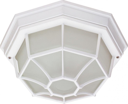1 Light; 12 in.; Ceiling Spider Cage Fixture; Die Cast; Glass Lens; Color retail packaging; White (81|60/3450)