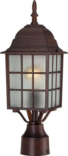 Adams; 1 Light; 17 in.; Outdoor Post with Frosted Glass; Color retail packaging; Rustic Bronze (81|60/3483)