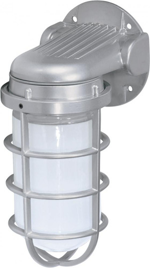 1 Light - 10'' Vapor Proof - Wall Mount with Frosted Glass - Metallic Silver Finish (81|SF76/620)