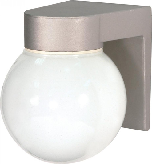 1 Light - 8'' Utility Wall with White Glass - Satin Aluminum Finish (81|SF77/139)