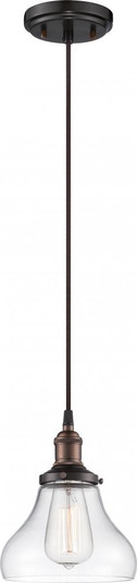 Vintage; 1 Light; Pendant with Clear Glass; Vintage Lamp Included; Rustic Bronze Finish (81|60/5503)