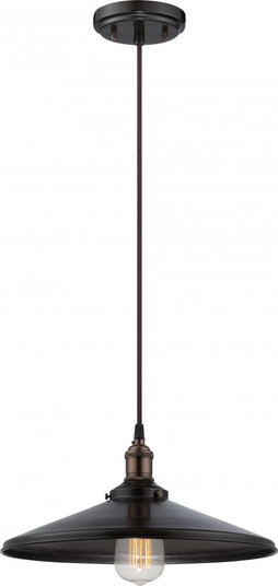 Vintage; 1 Light; Pendant with Matching Shade; Vintage Lamp Included; Rustic Bronze Finish (81|60/5509)