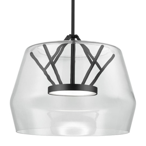 Deco 18-in Clear/Black LED Pendant (461|PD61418-CL/BK)
