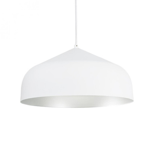 Helena 17-in White/Silver LED Pendant (461|PD9117-WH/SV)