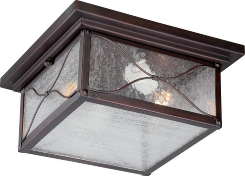 Vega; 2 Light; Outdoor Flush Fixture with Clear Seed Glass; Classic Bronze Finish (81|60/5616)