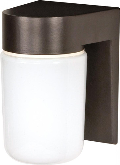 1 Light - 8'' Utility Wall with White Glass - Bronzotic Finish (81|SF77/138)