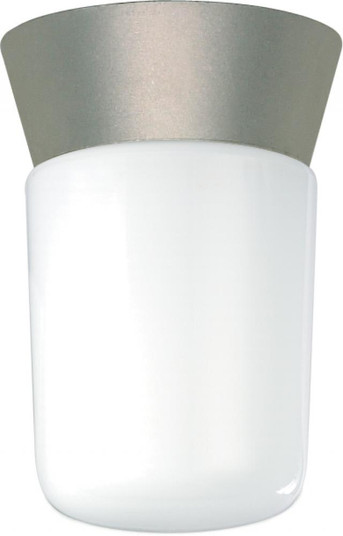 1 Light - 8'' Utility Ceiling with White Glass - Satin Aluminum Finish (81|SF77/155)