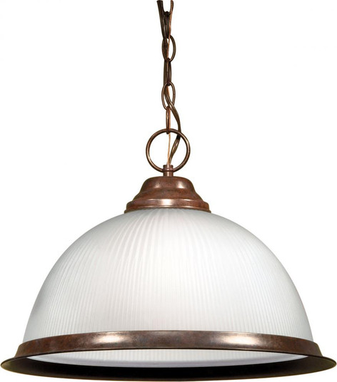 1 Light - 15'' Pendant with Frosted Prismatic Glass - Old Bronze Finish (81|SF76/690)