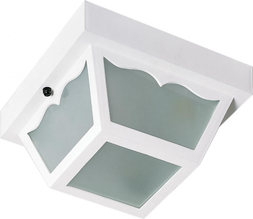 1 Light - 8'' Carport Flush with Frosted Acrylic Panels - White Finish (81|SF77/835)