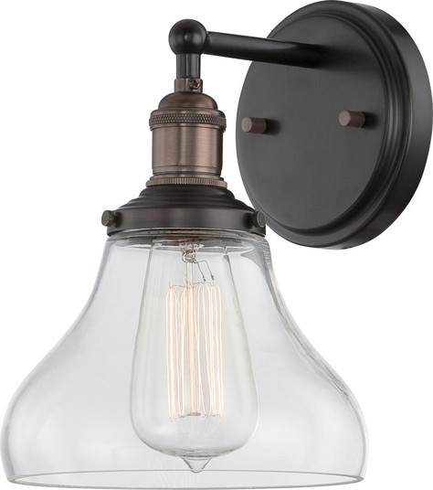Vintage; 1 Light; Sconce with Clear Glass; Vintage Lamp Included; Rustic Bronze Finish (81|60/5513)
