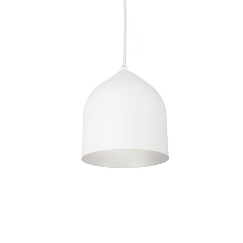 Helena 8-in White/Silver 1 Light Pendant (461|49108-WH/SV)
