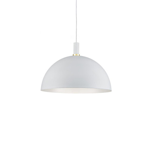 Archibald 24-in White With Gold Detail 1 Light Socket Pendant (461|492324-WH/GD)