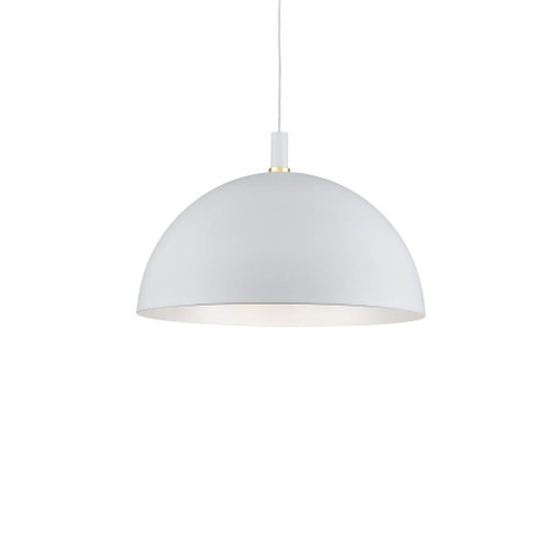 Archibald 32-in White With Gold Detail 1 Light Socket Pendant (461|492332-WH/GD)