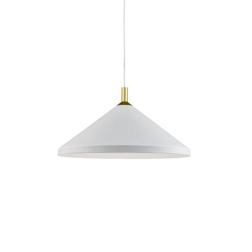 Dorothy 18-in White With Gold Detail 1 Light Socket Pendant (461|493118-WH/GD)