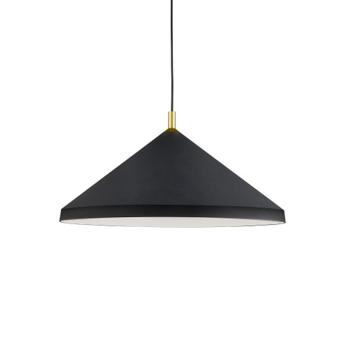 Dorothy 26-in Black With Gold Detail 1 Light Socket Pendant (461|493126-BK/GD)