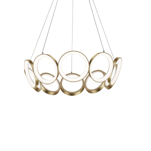 Oros 29-in Antique Brass Dimmable LED Chandelier (461|CH94829-AN)