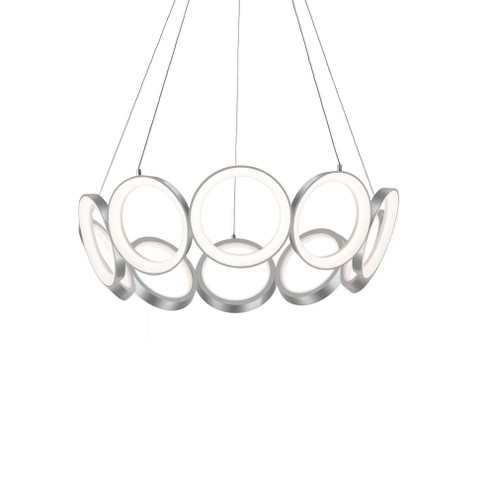 Oros 29-in Antique Silver Dimmable LED Chandelier (461|CH94829-AS)