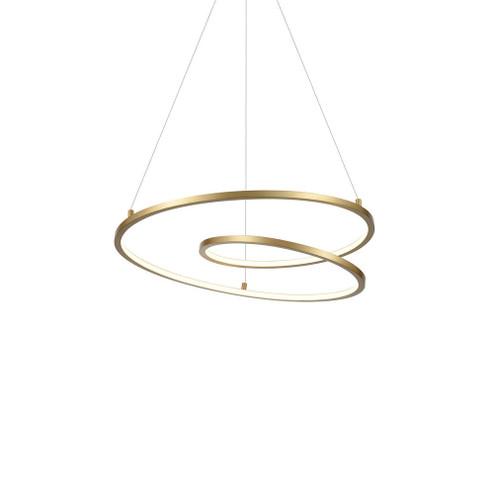 Twist 19-in Antique Brass Dimmable LED Pendant (461|PD11119-AN)