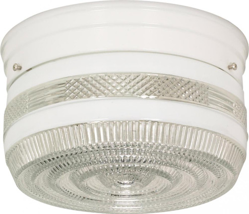 2 Light - 8'' Flush with White and Crystal Accent Glass - White Finish (81|SF77/098)
