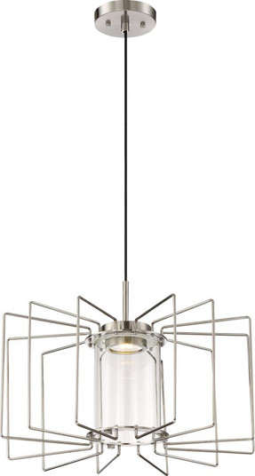 Wired - LED Pendant with Clear Glass - Brushed Nickel Finish (81|62/1351)