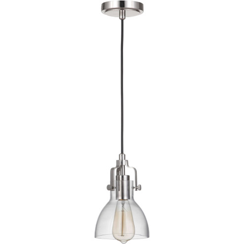 State House 1 Light Clear Dome Mini Pendant in Polished Nickel (20|P831PLN1-C)