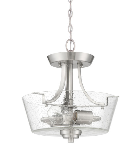 Grace 2 Light Convertible Semi Flush in Brushed Polished Nickel (Clear Seeded Glass) (20|41952-BNK-CS)