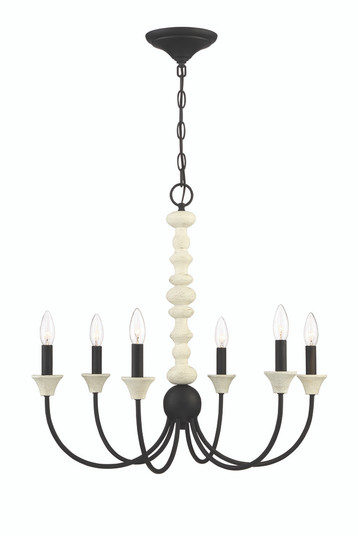 Meadow Place 6 Light Chandelier in Cottage White/Espresso (20|52626-CWESP)