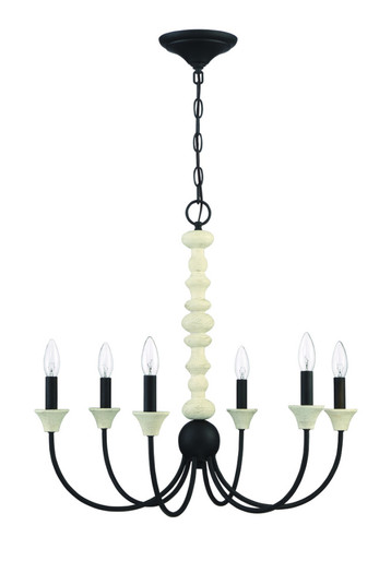 Meadow Place 6 Light Chandelier in Cottage White/Espresso (20|52626-CWESP)