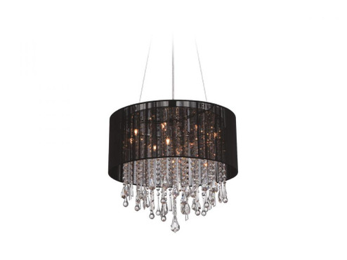 Beverly Dr. Collection Round Black Silk String Shade and Crystal Dual Mount (4450|HF1502-BLK)