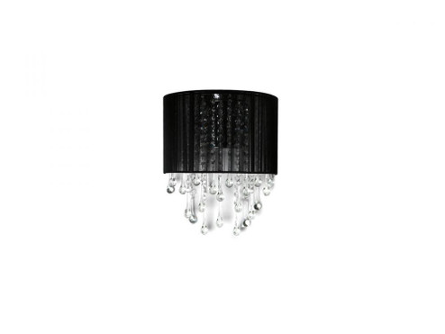 Beverly Drive Collection Black Silk String and Crystal Wal Sconce (4450|HF1511-BLK)