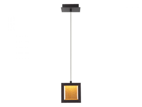 Brentwood 6'' Square Pendant in Dark Bronze with Textured Glass (4450|HF6012-DBZ)