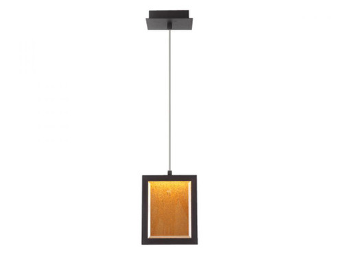 Brentwood 9'' Rectagular Pendant in Dark Bronze  with Textured Glass (4450|HF6014-DBZ)
