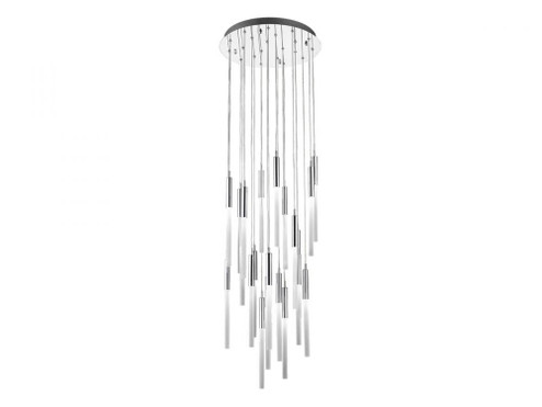 Main Street  21 Light Frosted Glass Multi Pendant in Polished Nickel (4450|HF2021-FR-PN)