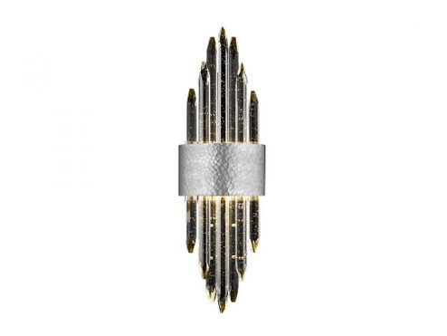 Aspen 22''  LED Wall  Sconce in Hammered Polished Nickel with Bubbled Crystal (4450|HF3017-HPN)