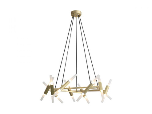 Manhattan Ave. 36'' Square Chandelier in Brushed Brass (4450|HF6020-BB)